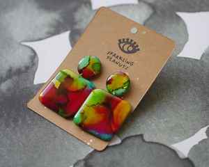 Pendientes de Resina Modernos, Ligeros, Diseño Moderno, Perfectos para Atuendos Casuales, Fiestas y Estilo Vanguardista - Product Image 3