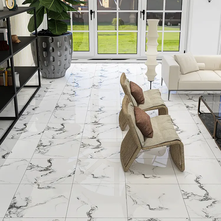 White And Black Solid Vitrified 600x600 Round Glazed Porcelain Flooring Tile Marble Full Polished Floor And Wall Tiles