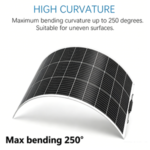 แผงโซลาร์เซลล์แบบยืดหยุ่นชนิดโมโนคริสตัลไลน์ 100W 12V ประสิทธิภาพการแปลงพลังงาน 22% พร้อมเซลล์แสงอาทิตย์ขนาด 182x182 มม. ทำจากไฟเบอร์กลาส น้ำหนักเบา เหมาะสำหรับรถบ้าน - Product Image 1