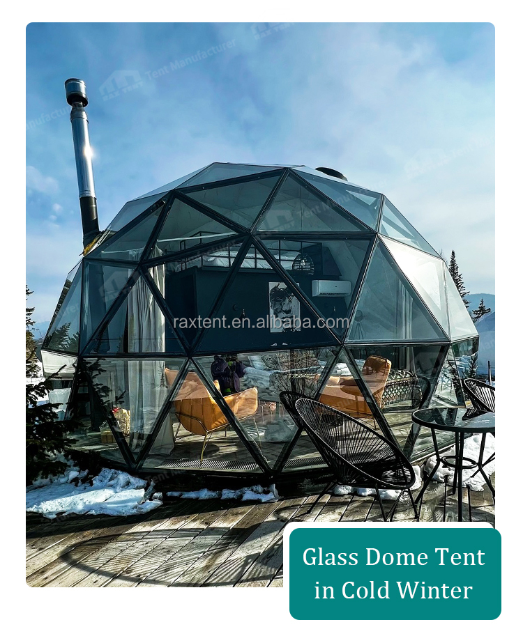 Tente dôme en verre clair