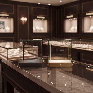 Vitrine de présentation de bijoux en verre pleine vue personnalisée avec serrures métalliques pour musée - Product Image 5