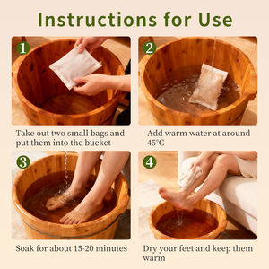 健康な足のためのデトックスクレンジングスキンケアフットバスパウダーバッグ、よもぎの香り、効果的なフットスパのための漢方ハーブ - Product Image 3