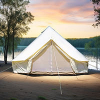 Tienda de campaña de lona personalizada de un dormitorio con salida para estufa, para 8 personas, para camping, fabricante con certificación ISO, taller, OEM, ODM, para campamento de caza en invierno