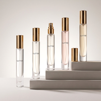 Flacon de parfum miniature transparent en verre de 10 ml, très vendu, vide, portable, avec atomiseur pour usage cosmétique