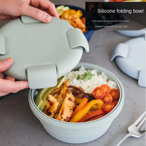 Tùy chỉnh BPA-free ráp <span class=keywords><strong>container</strong></span> thực phẩm bằng lò vi ba có thể gập lại Bento Hộp Ăn Trưa với leakproof kín nắp cho <span class=keywords><strong>Takeaway</strong></span> bữa ăn - Product Image 6