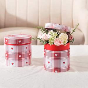 Caja de regalo redonda con tapa, caja de flores redonda con tapa Soul & Lane: personalizable según sea necesario - Product Image 2