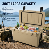 Glacière isotherme rigide portable 30QT pour pique-nique familial, personnalisable avec logo, robuste, OEM ODM, vente en gros