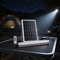Lampu LED Solar Tri-Proof IP65 Tahan Air, Dapat Diredupkan, Model Tabung dengan Panel Surya Terpisah dan Remote Control 40W 100W untuk Gudang/Pergudangan