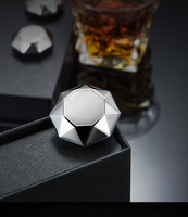 UFO-Pierres de refroidissement de whisky en acier inoxydable 304 de qualité alimentaire Outils de bar à vin de glace réutilisables Coffret cadeau de glaçons en gros