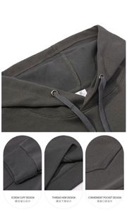 เสื้อฮู้ดดี้ยูนิเซ็กซ์ขายส่ง ผ้าเทอร์รี่คอตตอน 320GSM สไตล์ลำลอง โอเวอร์ไซส์ สกรีนโลโก้ ปักลาย  ผ้าเดนิมหนานุ่ม สไตล์สตรีทแฟชั่น สำหรับผู้ชาย - Product Image 3