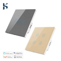 Sakelar Dinding Pintar WiFi Modern Retro ABS PC Kaca Temper Smart WiFi untuk Aplikasi Smart Life EU 250V 10A Tahan Lama Tahan Air Sentuh
