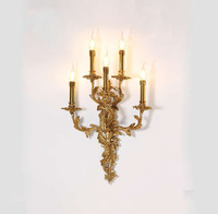 Applique Murale Dorée en Cuivre Style Européen, Décoration Intérieure de Luxe pour Villa, Salon, Chambre à Coucher, Escalier, Ambiance Rétro, Lumière LED
