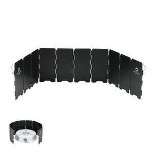 Paravento per Fornello da Campeggio Pieghevole in 8 Piastre di Alluminio, Copertura Antivento per Fornello a <span class=keywords><strong>Gas</strong></span> - Product Image 1