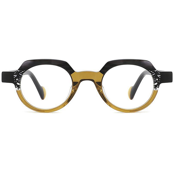 Custom Logo Luxury Personalized Retro Thick Geometric Oval Glasses Optical Frame Fashion Trendy Acetate Glasses