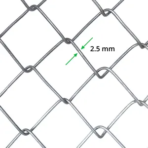 Recinzione a catena in rete metallica zincata con rivestimento in PVC da 6 piedi e 9 gauge