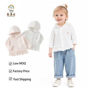Guai – veste à capuche pour bébé fille, <span class=keywords><strong>manteau</strong></span> à ourlet à volants, vêtements d'extérieur légers et fins, respirants - Product Image 1