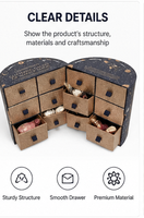 Boîte de calendrier de l'avent circulaire personnalisée à double porte, bleu marine, étoile dorée, galaxie, vide, OEM, luxe, beauté, bijoux, vente en gros