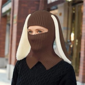 Bonnet tricoté unisexe 2026 avec logo brodé et écharpe à capuche chaude pour le sport – Modèle lapin pour <span class=keywords><strong>femme</strong></span> - Product Image 4