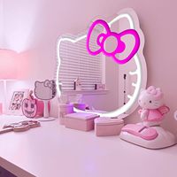 Enseigne néon chat mignon en acrylique effet miroir, décoration de chambre kawaii, forme irrégulière, anniversaire, Halloween