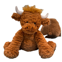 Couette en peluche personnalisée en forme de vache Longhorn et de vache Highland, super douce, avec rembourrage en coton PP et processus de broderie, unisexe, pour enfants, idéale pour les fêtes