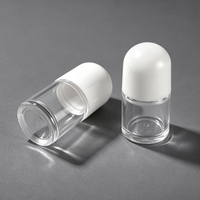 Flacon roll-on en verre transparent de 20 ml, vide, pour déodorant, huile corporelle, emballage cosmétique, bouchon noir et blanc