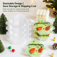 Boîte à dessert en plastique PET transparente, anti-fuite, de qualité alimentaire, pour mousse, pain, pâtisserie, cadeau, emballage de boulangerie, pour arbre de Noël