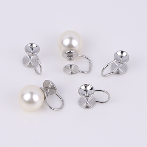 Clip-on <b>Earrings</b> Pearl Ball Shape Copper Material Claw Setting Everyday Wear Spring 2024 Yiwu Origin - Product Image 1