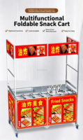 Edelstahl-Lebensmittelwagen Multifunktionale Snack-Wagen Outdoor-Straßenstände für Eiscreme