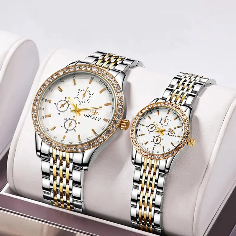 Ensemble de montres de Couple pour hommes et femmes, montre-bracelet analogique à Quartz analogique, originales, 2 pièces, 4417