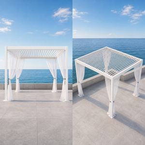Pérgola Retráctil de Aluminio con Recubrimiento en Polvo 4x4, Gazebo de Jardín con Iluminación LED, Estructura para Terraza, Patio, Balcón, Exterior, DIY - Product Image 5
