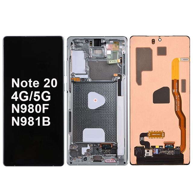 Mobile Phone Replacement Original Super OLED Panel Touch LCD Note 20 5G Screen Display With Frame for Samsung Galaxy N980 N981