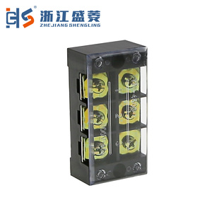 TB-4503 CZLS 블랙 이중 열 고정 산업용 울타리 나사 터미널 21-30 AWG 황동 도체 25A 10 극 600V 터미널 블록 - Product Image 4