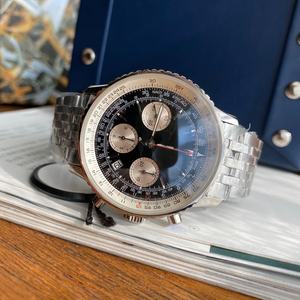 Montre mécanique de luxe pour homme, en acier inoxydable de haute qualité, aviation B01, trois cadrans intégrés, couvercle transparent, Breitlings - Product Image 2