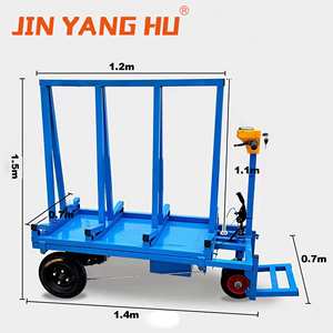 Chariot électrique de camions en verre de transport de 500kg équipé de dalles de verre en pierre de marbre L chariot de support de cadre - Product Image 3