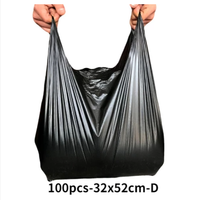 Usine directe taille et style personnalisés t-shirt noir écologique sac à ordures sac poubelle en plastique sacs de doublure de poubelle doublures de poubelle