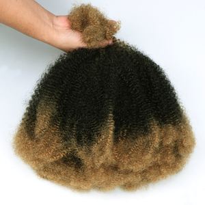 아프로 킹키 브라질리언 레미 벌크 블렌드 인모 브레이딩 퍼머넌트 시스터 락스/미니 트위스트/브레이드 머신 더블 웨프트 염색 가능 - Product Image 5