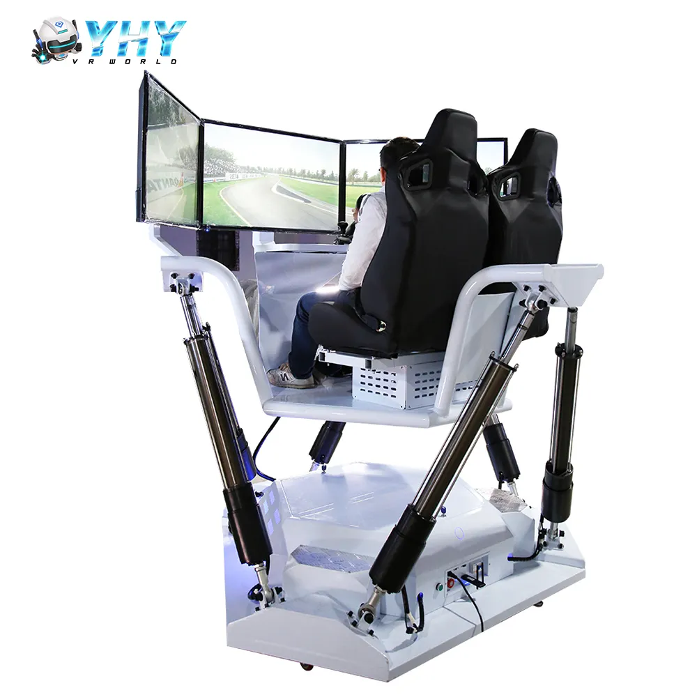 Hot Sale Factory 2 Players Three Screesn Six Dof Motion Chairs F1 Driving 9D Car Simulator Vr Racing