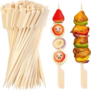 15Cm Milieuvriendelijke Natuurlijke Bamboe Platte Spies Bbq Barbecue Kebab Sticks Voor Party Camping Fruit Paddle Spiesjes Stick