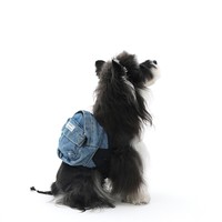 PAWSMOMENT Tas Ransel Denim Hewan Peliharaan Model Baru untuk Bichon Frise, Maltese, dan Anjing Kecil Lainnya, Tas Ransel Denim Katun untuk Anak Anjing