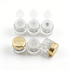 Flacon vide de luxe transparent rond de 3g, 5g, 10g pour poudre libre, crème, fard à paupières avec tamis – Mini pot cosmétique - Product Image 2