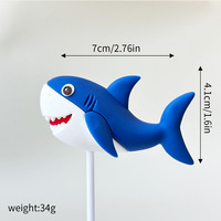 Décorations de gâteau 3D réutilisables sur le thème de l'océan avec des décorations en plastique en forme de pieuvre, de requin, de baleine et d'algues
