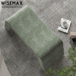 WISEMAX mobilya fabrikası toptan kavisli şekli tezgah sandalye süet kumaş osmanlı oturma odası yatak odası için - Product Image 3