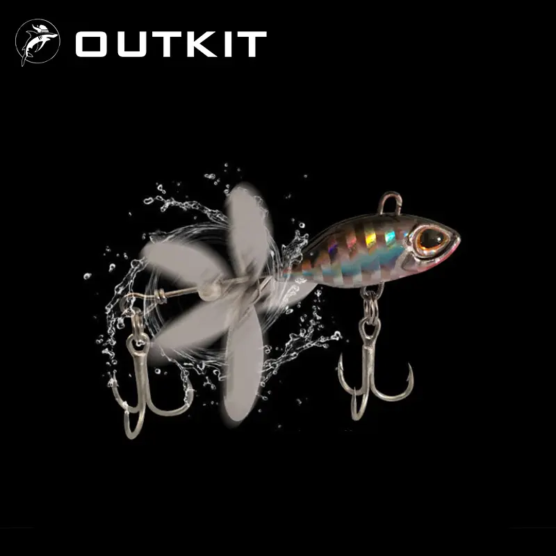 OUTKIT uzun atış dönen kuyruk VIB titreşim yem Spinner kaşık balıkçılık Lures Lures traktör balıkçılık sert yemler mücadele Pesca