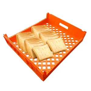 Caja de plástico para almacenamiento de alimentos, utensilio de almacenamiento Industrial apilable, resistente, se puede mover