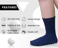 Fabricant de chaussettes antidérapantes personnalisées Chaussettes de football à tube moyen Hommes Femmes Yoga Athletic Chaussettes Crew noires