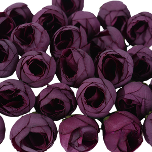 Mini brotes de ranúnculo europeo, hojas de cabeza de rosa de té de seda Artificial, broche de novia de boda, decoración de muñeca, incluye decoración de mesa de tallo - Product Image 4