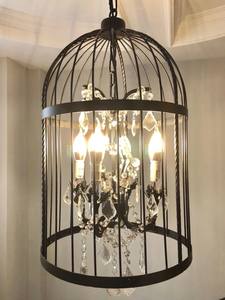 Top lampe suspendue Vintage rétro suspendu <span class=keywords><strong>cage</strong></span> fer luxe rustique moderne <span class=keywords><strong>escalier</strong></span> grand cristal goutte oiseau <span class=keywords><strong>cage</strong></span> <span class=keywords><strong>lustre</strong></span> - Product Image 3