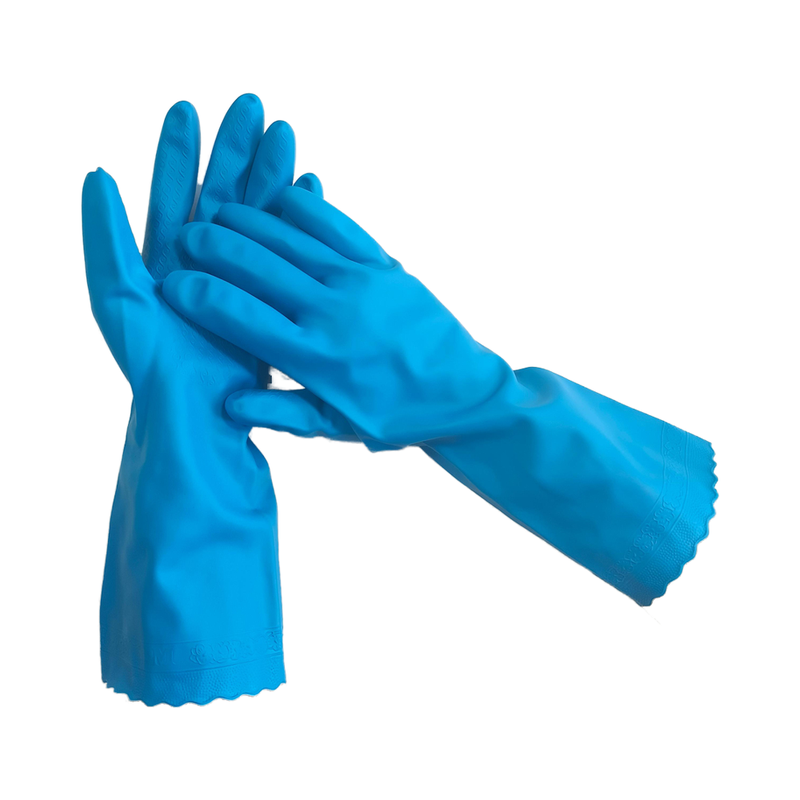 Yellow Latex Household Gloves Diamond Grip