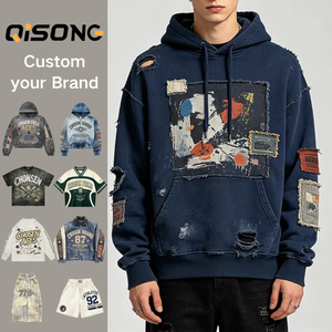 Felpe Personalizzate <span class=keywords><strong>Blu</strong></span> <span class=keywords><strong>Navy</strong></span> con Patchwork Artistico Astratto, Pullover Streetwear, Produzione Diretta, <span class=keywords><strong>Felpa</strong></span> Urbana da <span class=keywords><strong>Uomo</strong></span> dal Look Audace - Product Image 1