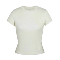 Camiseta corta básica de manga corta para mujer, Top Y2K, ropa de entrenamiento, camisetas de verano para mujer, camiseta transpirable de talla grande
